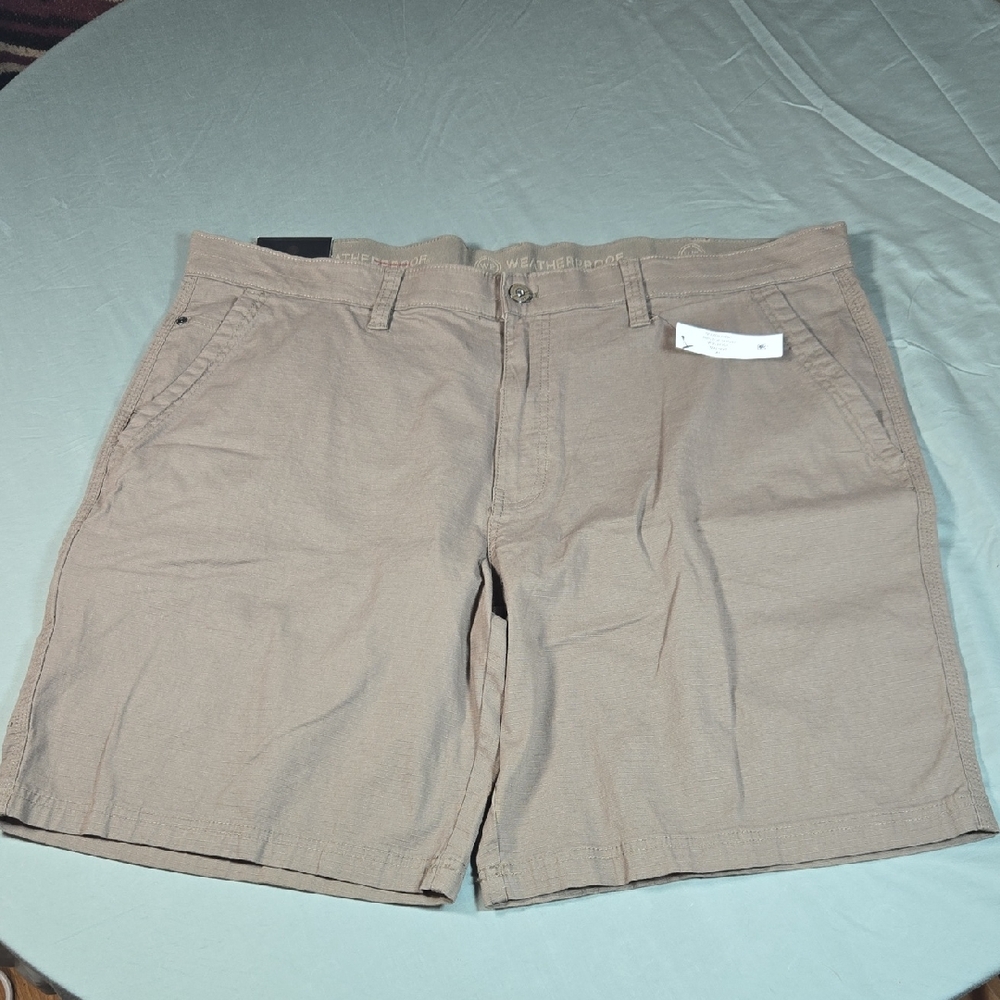 Weatherproof Men's Trail Utility Shorts Secure Pocket 10" Inseam Walnut 42W